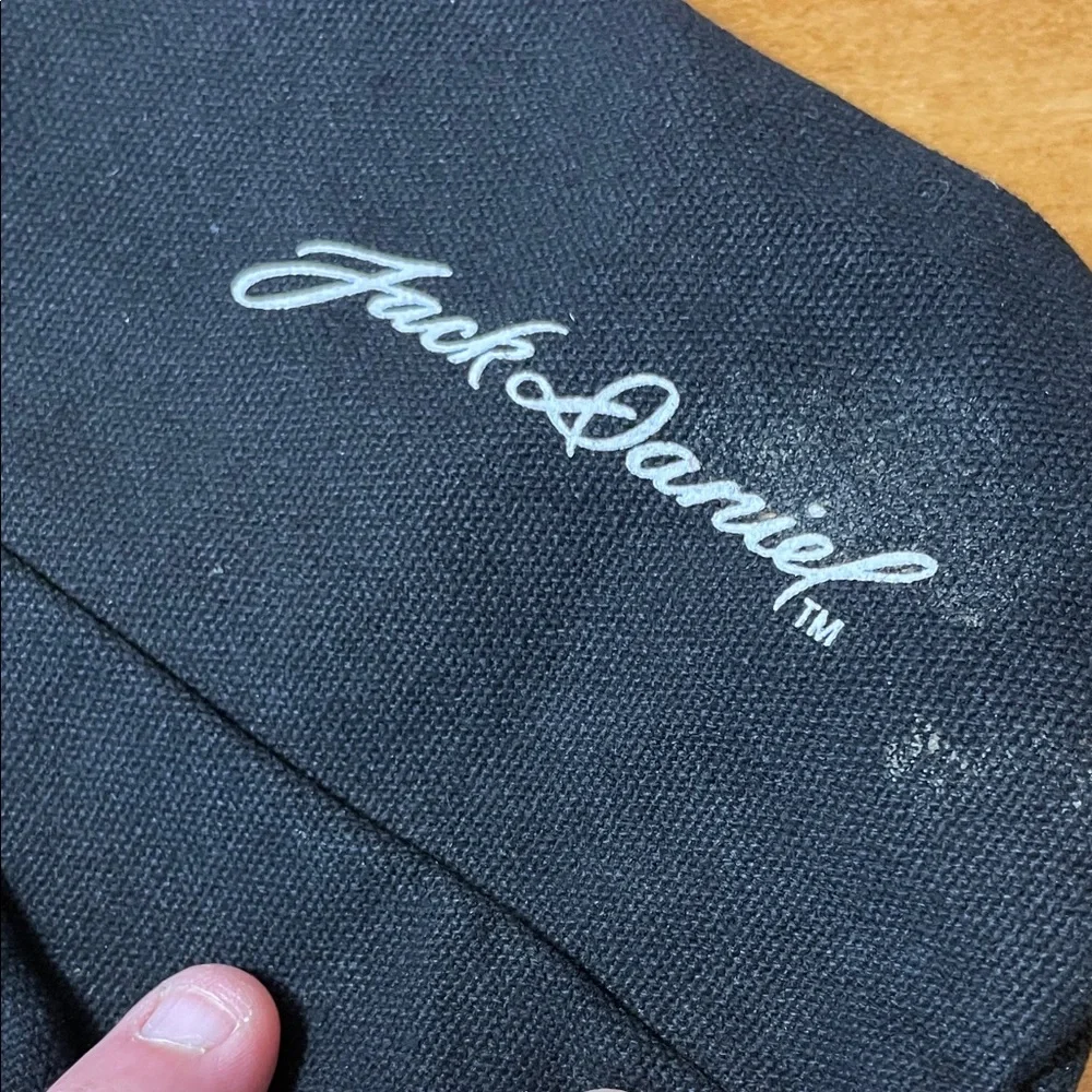 Jack Daniels Black Drawstring Bottle Bag with Drum Graphic